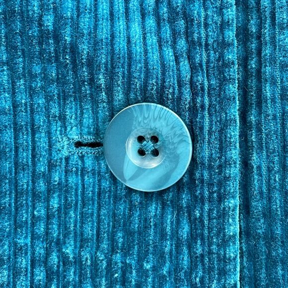J. JILL Teal Blue Corduroy Collared Long Sleeve Button Down Shacket Size S - Picture 3 of 6